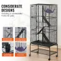 69" Rolling Metal Ferret Cage, Large 4-Tier Critter Nation Cage, Small Animal Cage with Ramps & Tray, Easy to Set up for Pet Rat