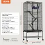 69 "Metal Small Animal Cage 4-lags rullende ilderbur med bakke