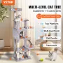 Cat Tree 60.6 "Cat Tower med Cat Condo Sisal Scratching Post