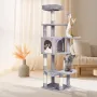 Cat Tree for Indoor Cats, 60.6" Cat Tower with Cat Condo, Sisal Scratching Post, Hammock, Top Perch, Jumping Platforms, Large Ca