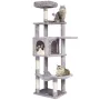 Cat Tree for Indoor Cats, 60.6" Cat Tower with Cat Condo, Sisal Scratching Post, Hammock, Top Perch, Jumping Platforms, Large Ca