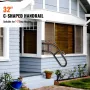 Handrails for Outdoor Steps 81.3 cm Wall Mount Safety Railings for 1-3 Steps