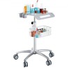 Medical Cart, Salon Cart with Wheels, Mobile Trolley Cart 26.77"-42.91" Height Adjustable, Metal Salon Stations for Hair