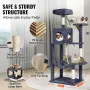 Cat Tree for Indoor Cats, 56.2" Cat Tower with Cat Condo, Sisal Scratching Post, Hammock, Top Perch, Jumping Platforms, Large Ca