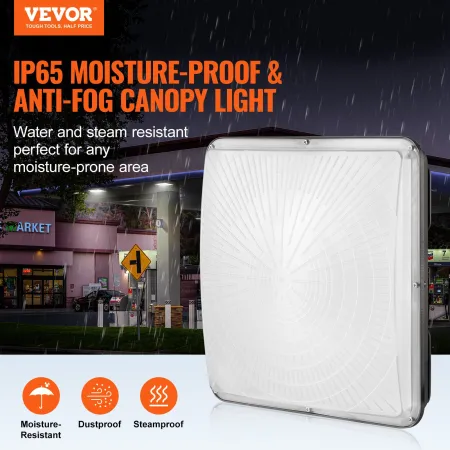 4 Pack LED Canopy Lights, 150W, 16500LM 5000K Daylight Commercial Industrial Outdoor Canopy Lights, 315mm x 315mm Surface Mount 