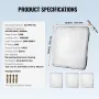 4 Pack LED Canopy Lights, 150W, 16500LM 5000K Daylight Commercial Industrial Outdoor Canopy Lights, 315mm x 315mm Surface Mount 
