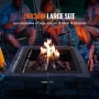 Fire Pit Ring, 42x42 in Outer/36x36 in Inner Diameter, 10inch Height Square Fire Pit Insert, Heavy Duty Carbon Steel Liner DIY C