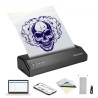 Tattoo Transfer Stencil Printer, Wireless Bluetooth Tattoo Stencil Printer Machine med 10 stk overførselspapir og kludpose,