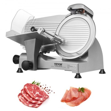 Meat Slicer, 340W Electric Deli Food Slicer with 10" SUS420 Stainless Steel Blade and Built-in Sharpening Stone, 0-0.6 inch