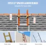 Ladder Roof Hook, 2 Pack with Wheel Heavy Duty Steel Ladder Stabilizer, Roof Ridge Extension Rubber Grip T-Bar for Damage Preven