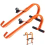 Ladder Roof Hook, 2 Pack with Wheel Heavy Duty Steel Ladder Stabilizer, Roof Ridge Extension Rubber Grip T-Bar for Damage Preven