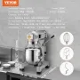 Commercial Food Mixer 10L 3-Speed Stand Dough Mixer 550W for Restaurant