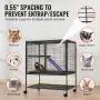36 "Metal Small Animal Cage 2-lags rullende ilderbur med bakke