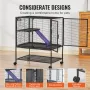 36 "Metal Small Animal Cage 2-lags rullende ilderbur med bakke