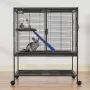 36 "Metal Small Animal Cage 2-lags rullende ilderbur med bakke