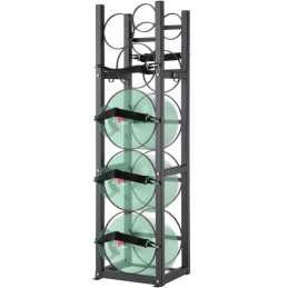 Refrigerant Tank Rack, with 3 x 30lbs and Other 3 Small Bottle Tanks, Cylinder Tank Rack 12.79x12.99x47.12 in, Refrigerant