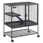 36 "Metal Small Animal Cage 2-lags rullende ilderbur med bakke