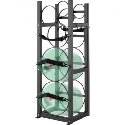 Refrigerant Tank Rack, with 2 x 30lbs and Other 3 Small Bottle Tanks, Cylinder Tank Rack 12.79x12.99x47.12 in, Refrigerant
