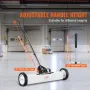 24-Inch Magnetic Sweeper with Wheels, 50 lbs Capacity, with Telescoping Magnetic Pickup Tool, Adjustable Handle, Magnetic Pickup