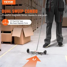 Magnetic Sweeper with Wheels 15inch Mini 8 lbs Capacity Adjustable Handle