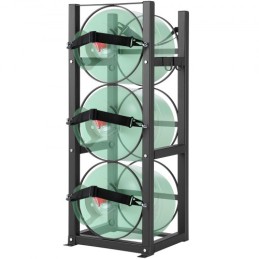 Refrigerant Tank Rack, with 3 x 30lbs Bottle Tanks, Cylinder Tank Rack 12.79x12.99x33.07 in, Refrigerant Cylinder Rack Gas