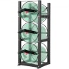 Refrigerant Tank Rack, with 3 x 30lbs Bottle Tanks, Cylinder Tank Rack 12.79x12.99x33.07 in, Refrigerant Cylinder Rack Gas