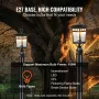 2 Pack Dusk to Dawn Outdoor Post Light, 400 mm, Waterproof Lamp Post Light Fixtures with 3.5 in Pier Mount Base Glass Shade, Lig