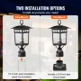 2 Pack Dusk to Dawn Outdoor Post Light, 400 mm, Waterproof Lamp Post Light Fixtures with 3.5 in Pier Mount Base Glass Shade, Lig