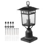 2 Pack Dusk to Dawn Outdoor Post Light, 400 mm, Waterproof Lamp Post Light Fixtures with 3.5 in Pier Mount Base Glass Shade, Lig