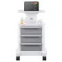 4 Tiers Lab Carts, Lab Utility Cart with 3 Drawers & 1 Top Tray, Mobile Medical Cart with ABS Material, Lab Rolling Cart with 4 