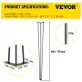 Hairpin Table Legs 101.6 cm Black Set of 4 Desk Legs Each 99.8 kg Capacity Hairpin Desk Legs 3 Rods for Bench Desk Dining End Ta