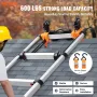 Ladder Roof Hook, 2 Pack with Fixed Wheel & Swivel Bar, Wheel Heavy Duty Steel Ladder Stabilizer, Roof Ridge Extension for Damag