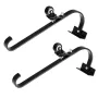 Ladder Roof Hook, 2 Pack with Fixed Wheel & Swivel Bar, Wheel Heavy Duty Steel Ladder Stabilizer, Roof Ridge Extension for Damag
