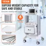 2 Tiers Lab Carts, Lab Utility Cart with 1 Drawer & 1 Top Tray, Mobile Medical Cart with ABS Material, Lab Rolling Cart with 4 S