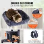 Cat Tree for Indoor Cats, 72" Cat Tower with 2 Cat Condos, Sisal Scratching Post, Hammock, Top Perch, Jumping Platforms, Large C