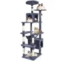 Cat Tree for Indoor Cats, 72" Cat Tower with 2 Cat Condos, Sisal Scratching Post, Hammock, Top Perch, Jumping Platforms, Large C