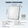 LED Canopy Light, 150W, 16500LM 5000K Daylight Commercial Industrial Outdoor Canopy Light, 315mm x 315mm Surface Mount Ceiling L