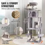 Cat Tree for Indoor Cats, 68.5" Cat Tower with 2 Cat Condos, Sisal Scratching Post, Hammock, Top Perch, Jumping Platforms, Large
