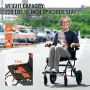 Wheelchair Aluminum Alloy Transport Chair Foldable 18-In W Seat 220lbs