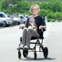 Wheelchair Aluminum Alloy Transport Chair Foldable 18-In W Seat 220lbs