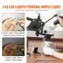 Multi-Directional Microscope with Spring Bracket, 7X-45X Magnification Jewelry Microscope, Micro Jewelry Inlaid Stand with Integ