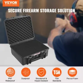 Hård pistoltilfælde med forudskåret PU-skumlåsbar pistolkasse til 6 pistol