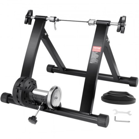 Bike Trainer Stand, Magnetic Stationary Bike Stand for 26"-29" Wheels, Noise Reduction Flywheel Motor, Protable Cycling for