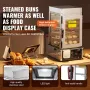 Commercial Food Warmer Display, 5-Tier Food Steamer Bun Warmer Machine, 30℃~110℃ Temperature Control, Stainless Steel Steamed Bu