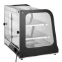 2-Tier Commercial Food Warmer Display, 850W Food Display Warmer w/ Tempered Glass and Steam Heating, 30℃~85℃ Temperature Control