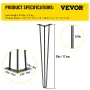Hairpin Table Legs 71.1 cm Black Set of 4 Desk Legs Each 99.8 kg Capacity Hairpin Desk Legs 3 Rods for Bench Desk Dining End Tab