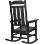 Porch Rocker, HIPS Outdoor Rocking Chair, High Back Patio Rocking Chair with Smooth Armrests, Supports up to 400 lbs, for Garden