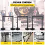 Crowd Control Stanchions, 6-Pack Crowd Control Barriers with 3PCS 6.5FT Retractable Belt, Stanchion Posts Queue Pole for Crowd C