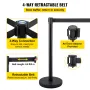 Crowd Control Stanchions, 6-Pack Crowd Control Barriers with 3PCS 6.5FT Retractable Belt, Stanchion Posts Queue Pole for Crowd C