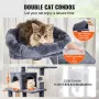 Cat Tree for Indoor Cats, 63" Cat Tower with 2 Cat Condos, Sisal Scratching Post, Hammock, Top Perch, Jumping Platforms, Large C